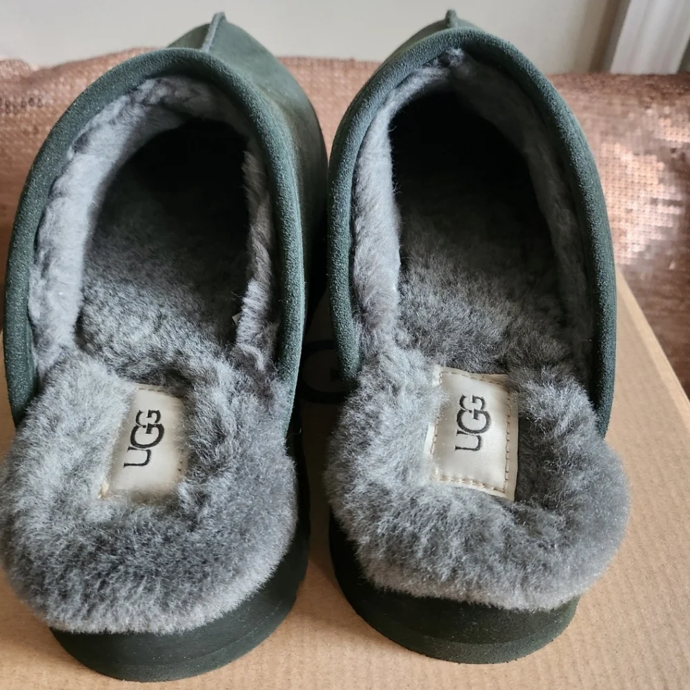 UGG Women Dark Green Suede Slip-Ons - Picture 3 of 5